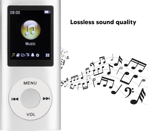 Gegong MP3 1.8 Inch Portable Player Compact Design LCD High Fidelity Sound Music Player Digital Audio Device Metal Body