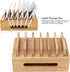 Bamboo Charging Station Rack for Multiple Devices, Universal Docking Station USB Multi-Charger Organizer Compatible