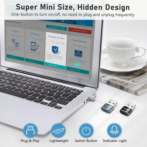 Mouse Jiggler Undetectable Metal USB Mouse Mover, Automatic Mini Mouse Shaker with 2 Jiggle Modes, Driver-Free