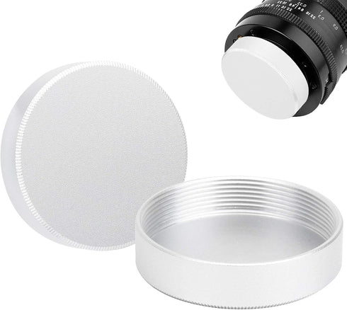 Lens Rear for M42 Mount Camera Portable Metal Protective Case Camera Accessory Parts Aluminum Alloy Lightweight Strong and Reliable Silver 2Packs