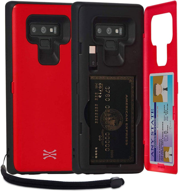 TORU CX PRO Case for Galaxy Note 9, Slim Protective Cover with Card Holder, Hidden Wallet Flip Slot, Kickstand, Mirror,