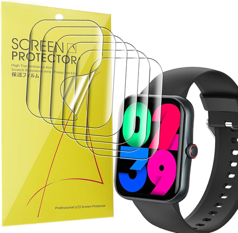 PTHTECHUS Smartwatch Screen Protector - Lamshaw Full Coverage TPU Clear Film for PTHTECHUS S80K Smartwatch (TPU-6 Pack)