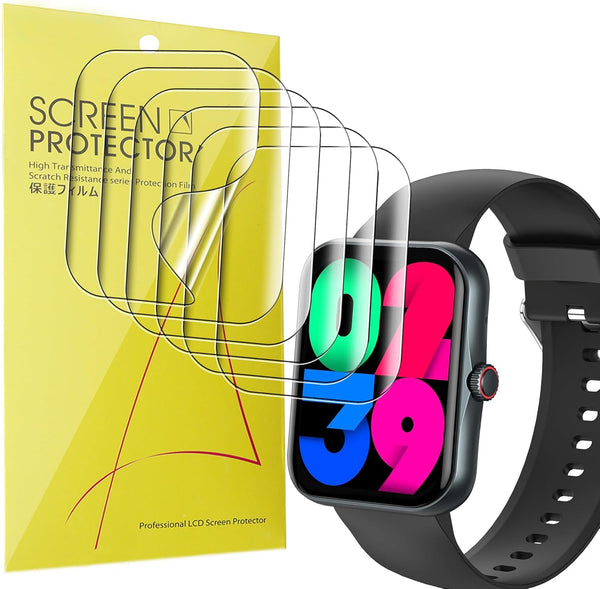 PTHTECHUS Smartwatch Screen Protector - Lamshaw Full Coverage TPU Clear Film for PTHTECHUS S80K Smartwatch (TPU-6 Pack)