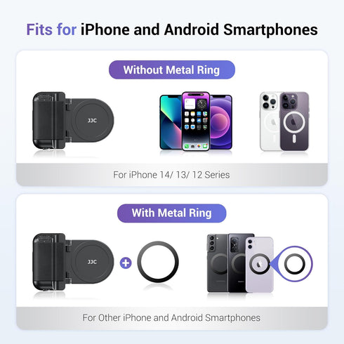 Magnetic Smartphone Shooting Holder Hand Grip with Tripod Mount & Wireless Shutter Remote for iPhone and Android