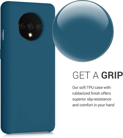 kwmobile Case Compatible with OnePlus 7T - TPU Silicone Phone Cover with Soft Finish, Teal Matte