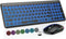 Wireless Keyboard and Mouse Backlit, Slim Portable Rechargeable Multi-Device Bluetooth Keyboard, RGB Silent Mouse for