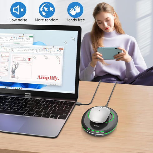 Ultra Slim Mouse Mover - Mouse Jiggler with Adjustable Timer, Simulates Realistic Mouse Movement for Active Use