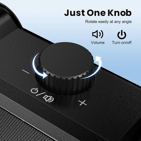 Cirqon Computer Speakers for Desktop PC, Easy Volume Knob, Sturdy Clamp, Basic Sound, Laptop Speakers with Compact