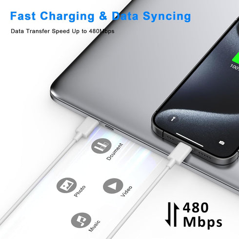iPhone 15 Charger Fast Charging 10 FT, 2 Pack 20W USB C Wall Charger with 10FT Long Type C Charger Fast Charging Cable