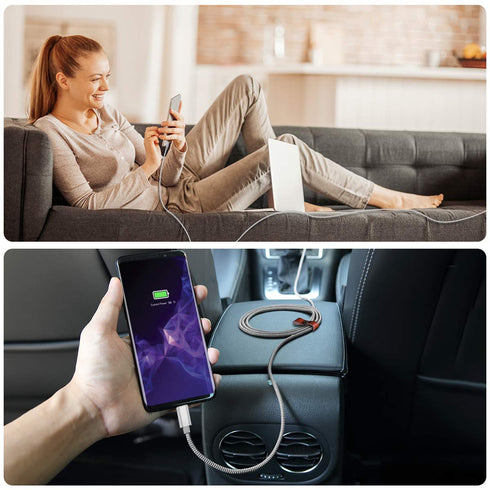 Basesailor USB Type C Charger Cable 10FT 2 Pack for Samsung Galaxy Z Flip Fold, Note 20, S8 S9 S10 S10E