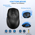 EDJO Set Wireless Keyboard and Mouse Combo, Full-Size Ergonomic Wireless Computer Keyboard with Wrist Rest, Phone