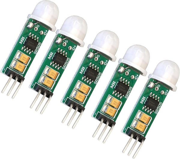 TorqueVance HC-SR505 PIR Motion Sensor (5-Pack) Mini Infrared Human Body Detector Module Compatible