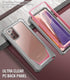Poetic Guardian Series Case for Samsung Galaxy Note 20, Full-Body Hybrid Shockproof Bumper Cover, Pink/Clear