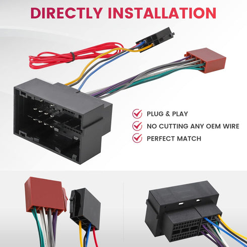 RED WOLF Car ISO Radio Wiring Harness Adapter Plug for 2013-2019 Dodge Ram Jeep Chrysler Fiat 500 CD Player