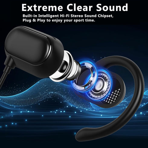 USB C Headphones Over-Ear Buds Hooks Wired Earbuds &Mic for Sports Running Volume Control, USB Type C Open Ear Headset for iPad Air Pro 2024 iPhone 15 Samsung Galaxy S24 S23 S22 S21 Oneplus 12 Pixel 8