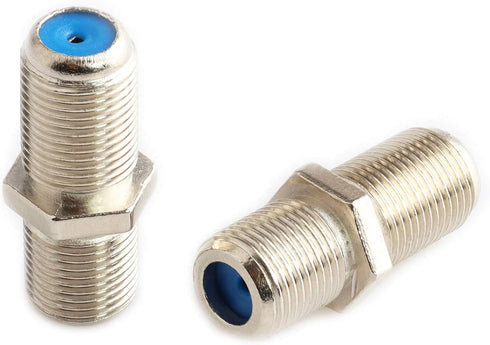 Pasow F81 Barrel Connectors, High Frequency 3GHz Female to Female F-Type Adapter Couplers, 20 pcs, Silver