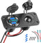 12V USB Outlet Marine Switch Panel, PD3.0 & Dual Quick Charge 3.0 USB Ports, Waterproof 150W Cigarette Lighter Socket
