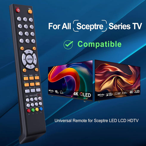 RETROSUN Replacment (8142026670003C) Universal Remote Control for All Sceptre TV LED LCD HDTV