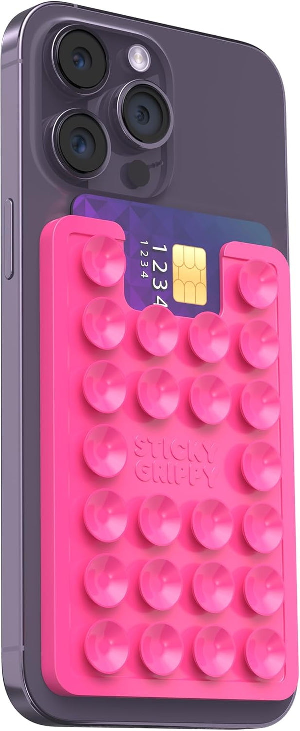 Suction Phone Card Holder Mount, Phone Wallet, Silicon Adhesive Accessory for iPhone and Android, Hands-Free Mirror