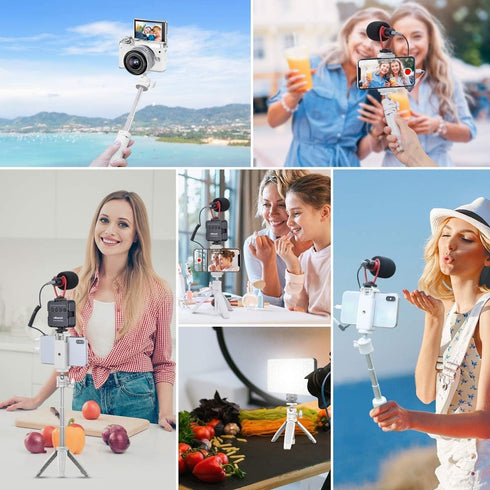 ULANZI Mini Selfie Stick Tripod, Extension Pole Tripod Stand Handle Grip for iPhone 13 Pro Max, Samsung, Google, Canon,