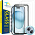 Tech Armor iPhone 15 Screen Protector 6.1" - 9H Hardness, HD, Case Friendly, Ballistic Glass, 3 Pack + Bonus Lens