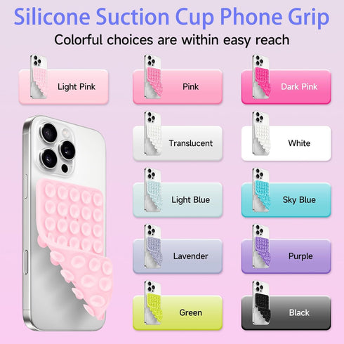 QxbBox Silicone Suction Cup Phone Case Mount Double Sided, Hands-Free Strong Grip Holder for Selfies and Videos,Silicon