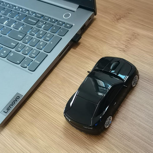 SDGSQHA 2.4Ghz Wireless Car Mouse, Cool Shape Computer Mouse for Laptop PC Mac (Black)