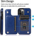 uCOLOR Flip Leather Wallet Case for iPhone 12 Pro/12, Card Holder Kickstand, Marble Design (Blue Flowers)