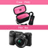 a6000/a6400/a6600/a6100/a5100 Mchoi Hard EVA Travel Case for Sony Alpha Mirrorless Digital Camera (Black and Pink)