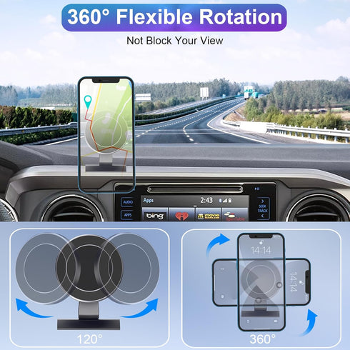 Kaishengyuan 2016-2023, 3rd 20x Magnetic Car Phone Holder for Toyota Tacoma Gen Tacoma Dashboard Clip Cell Phone