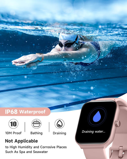 Smart Watch for Women, Alexa Built-in, 1.95" Fitness Tracker with Call Function, IP68 Waterproof, Heart Rate Sleep