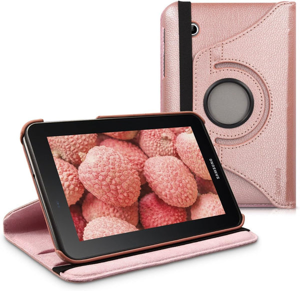 kwmobile Rotating Case for Samsung Galaxy Tab 2 7.0 P3110 / P3100, PU Leather Cover with Stand - Rose Gold