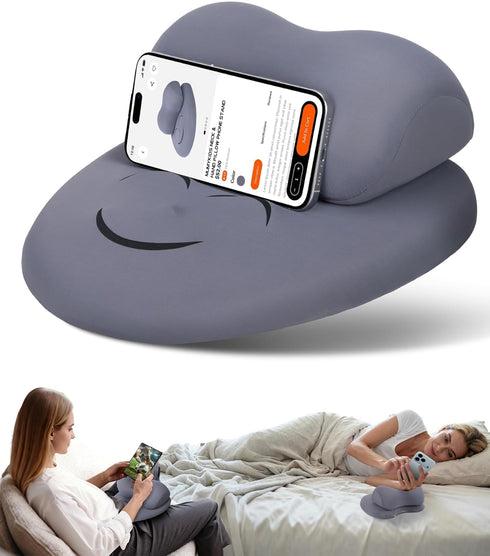Phone Stand Pillow, Soft Memory Foam Cell Phone Holder for Bed, Couch