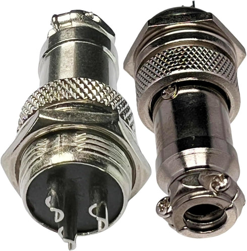 CESS Aviation 3 Pins Plug and Socket Wire Cable Connector, Diameter 0.63" (16mm), 2 Packs