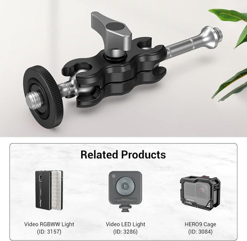 SmallRig Mini Magic Arm with Dual Universal Ball Head, Adjustable Arm for Monitor, Microphone, LED Light