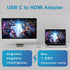 Battony USB-C to 4K HDMI Digital AV Adapter for MacBook Pro/Air, USB 3.0 Data Transfer & 100W PD, 50cm Braided Cable