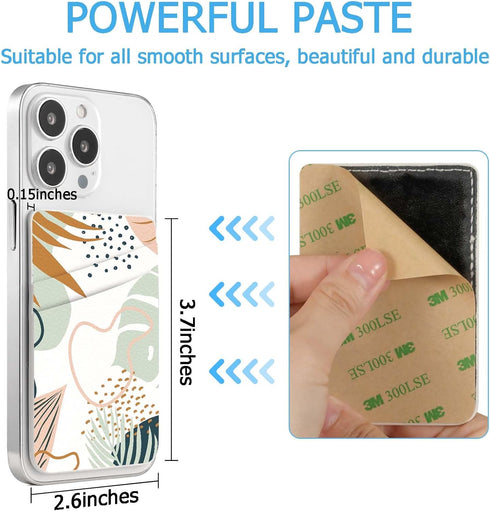 Leather Phone Card Holder Wallet, Stylish Stick Back Phone Wallet for Credit Cards, Suitable for iPhone, Samsung,