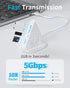 JoyReken 8 1 4K 100W 5Gbps 3.0, 3xUSB 3.0, USB C Hub, White in USB C Hub Multiport Adapter with HDMI, Power Charging