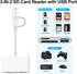 Denlane 3 SD Card Reader for iPhone iPad Mac, USB C and Lightning Dual Interface Memory Card Reader, Digital Camera