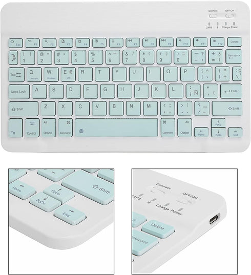 Hilitand 10 inch Bluetooth Keyboard, Ultra-Thin Ergonomics Scissor, 5 Million Click, Quiet Key, Metal Texture