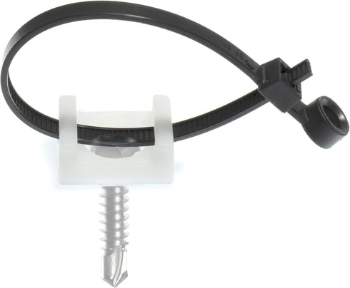 THE CIMPLE CO Cable Tie Base Saddle Mount - Wire Holder Organizer, 100 Pack, White Zip Tie Mounting Block