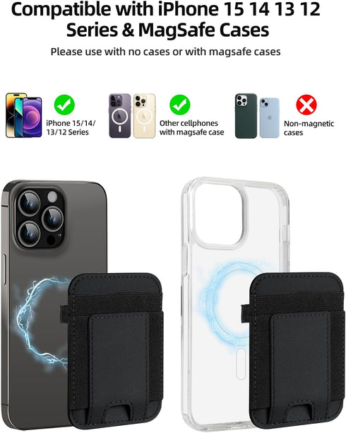 For MagSafe Wallet, Strong Magnetic Wallet for iPhone 15/14/13/12 Series, Magnetic Card Holder Wallet for iPhone Wallet