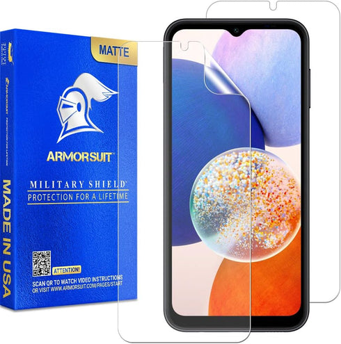 ArmorSuit 2 Pack Anti-Glare Screen Protector for Samsung Galaxy A14 5G (6.6"), MilitaryShield Matte Film - Made in USA