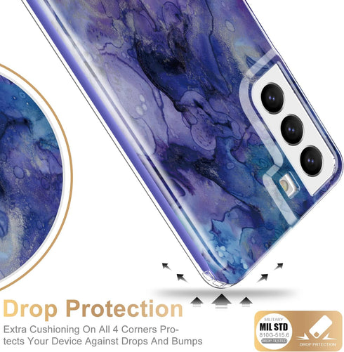 Esdot Samsung Galaxy S22 Plus Case - Fashionable Protective Phone Case Passing 21ft Drop Test (Purple Opal Marble)