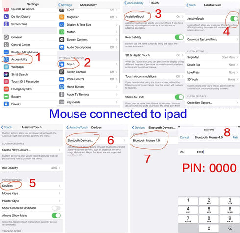 Rechargeable Bluetooth Mouse for Laptop, iPad Pro, MacBook, and Desktop Computers