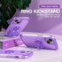 IDweel iPhone 13 Case: Purple 2-in-1 Shockproof Cover with Screen Protector, 360° Ring Holder, & Camera Lens Protector.