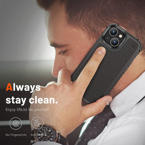 iPhone 14 Case, 2 in 1 Gift Military Grade Drop Protective Rugged Cover for iPhone 14 & 13, Black