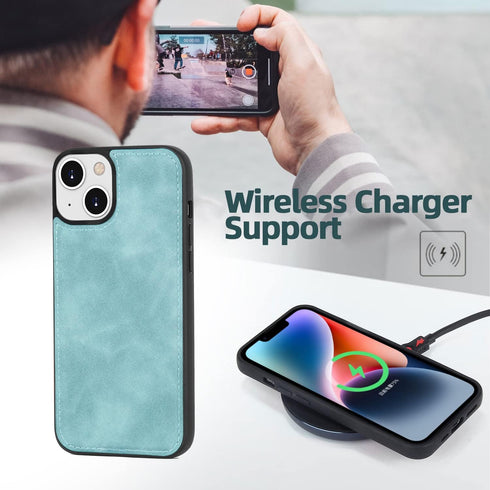 TwoHead 13 13 Designed for iPhone Wallet Case with Card Holder,Detachable Magnetic Phone Case with Wallet PU Leather