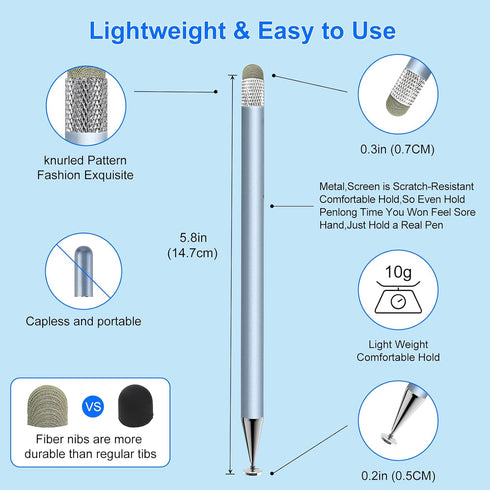 Stylus Pen for Touchscreen, 3pcs 2in1 High Precision Sensitivity Stylus, Compatible with iPhone, iPad, Android,