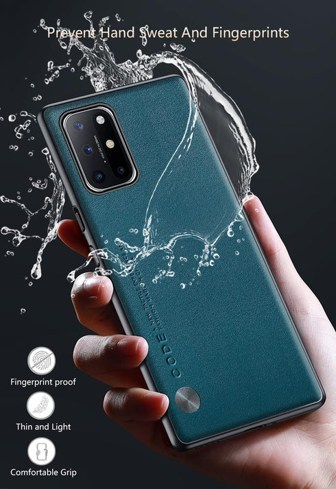 Soft TPU Artificial Leather Case for OnePlus 8T 5G, Ultra-Light Camera Protection, Teal